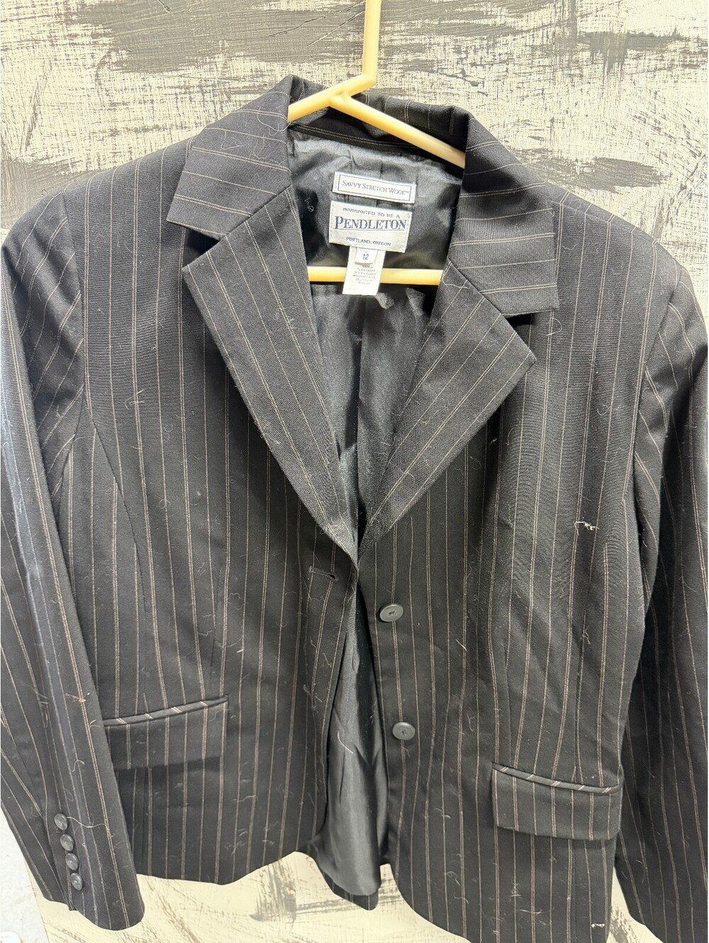 pendleton suit jacket striped savvy stretch wool womens 12